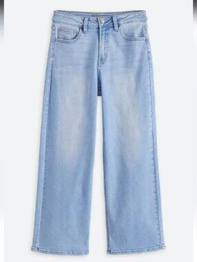 Just USA Light Wash High Rise Wide Leg Stretch Jeans Sz 8 NWT